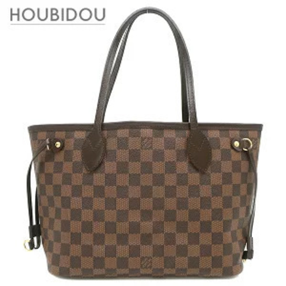Louis Vuitton Neverfull Tote Bag Damier Canvas Ebene Brown Handbag